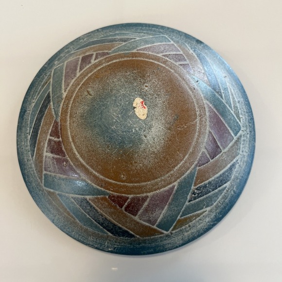 Handmade Pottery Bowl Star Design Decorative Centerpiece Dish - Picture 6 of 11